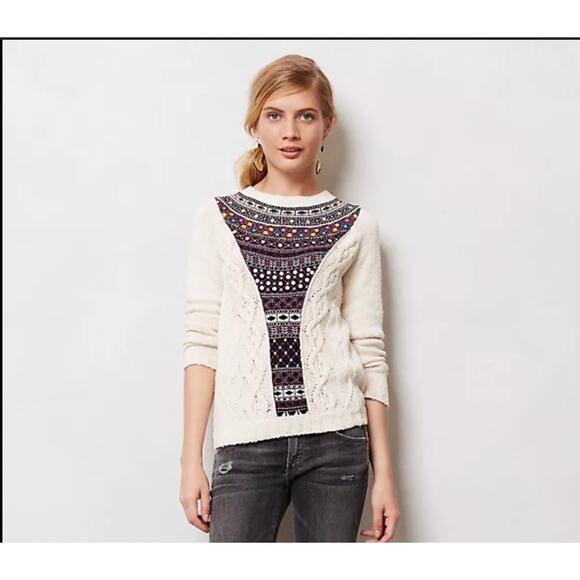 ANTHROPOLOGIE Angel of the North Algarve Sweater Small - Picture 1 of 11